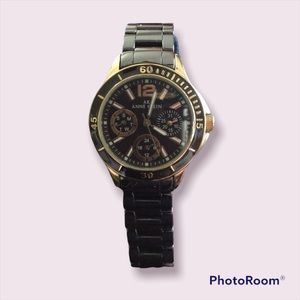 Gold and chocolate brown Anne Klein watch
